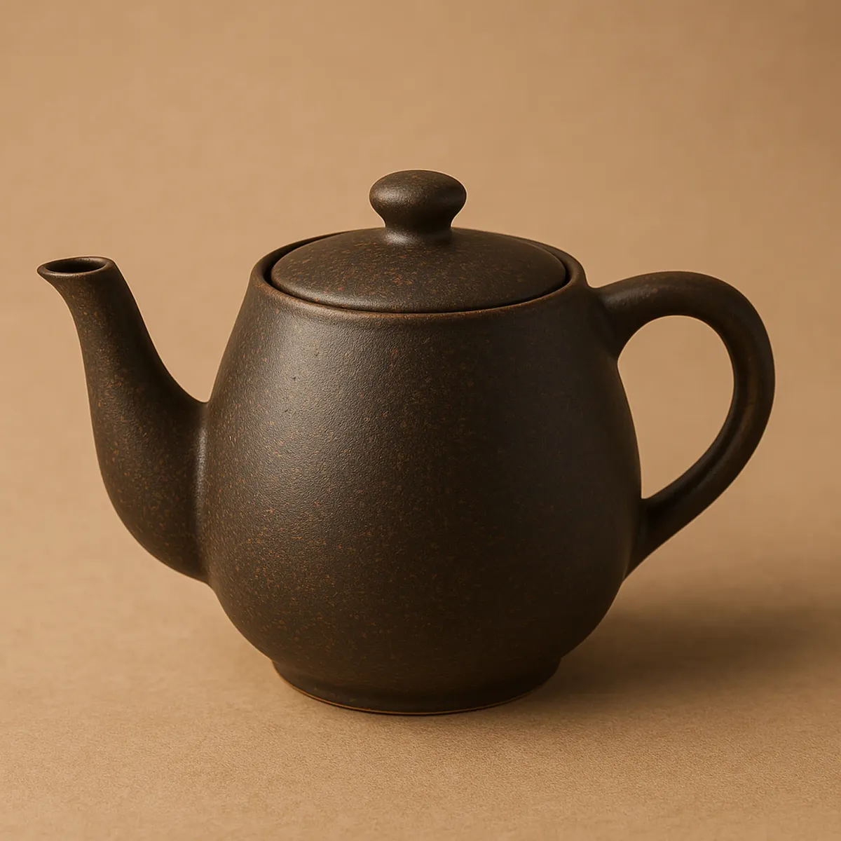 Brown ceramic teapot on a neutral background—visual shorthand for Russell’s Teapot thought experiment about unfalsifiable claims.