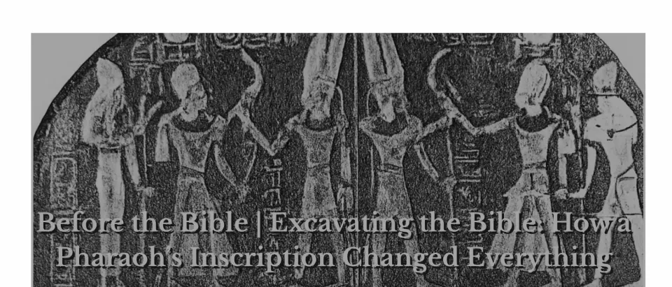 Before the Bible, Part 1 -Excavating the Bible: How a Pharaoh’s Inscription Changed Everything
